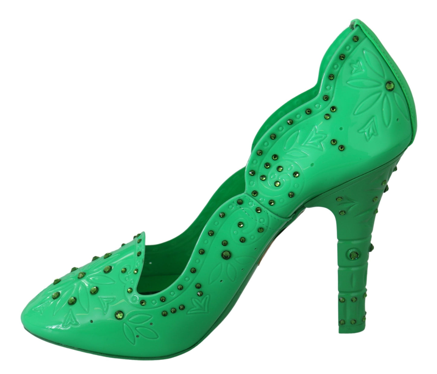 Grüne Crystal Floral Heels CINDERELLA Schuhe