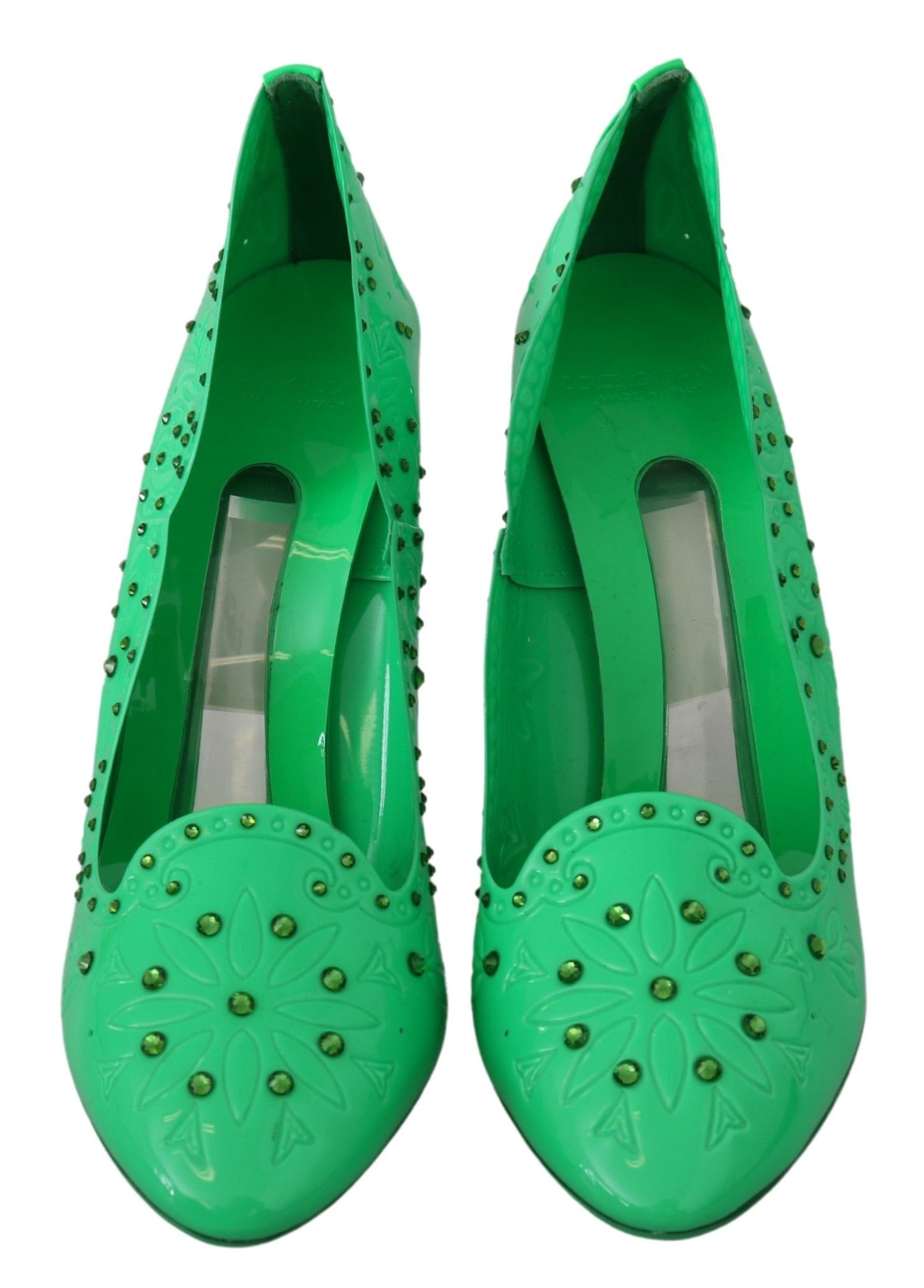 Grüne Crystal Floral Heels CINDERELLA Schuhe