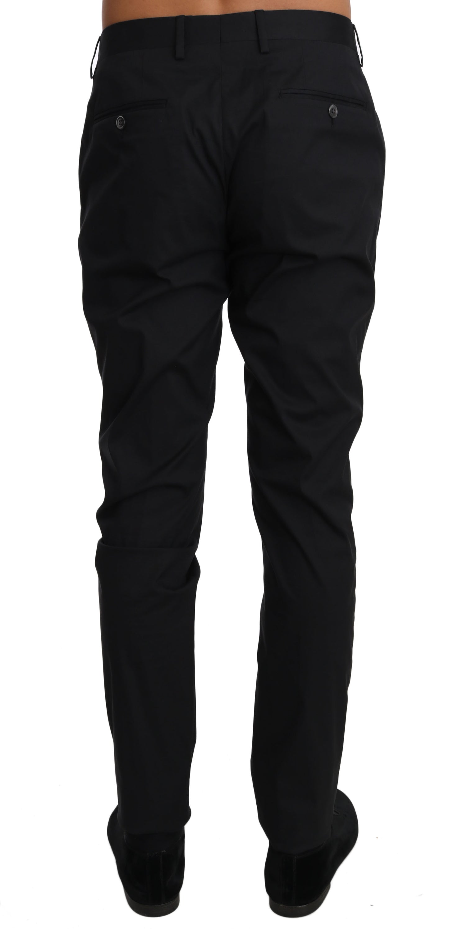 Schwarz Baumwolle Stretch Formal Hose Hose