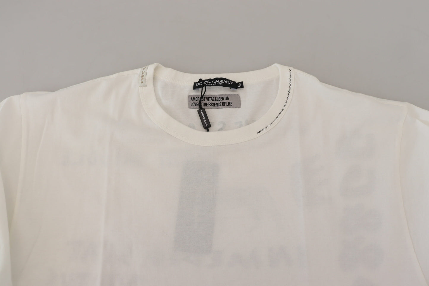 Weißes bedrucktes Herren-T-Shirt mit kurzen Ärmeln