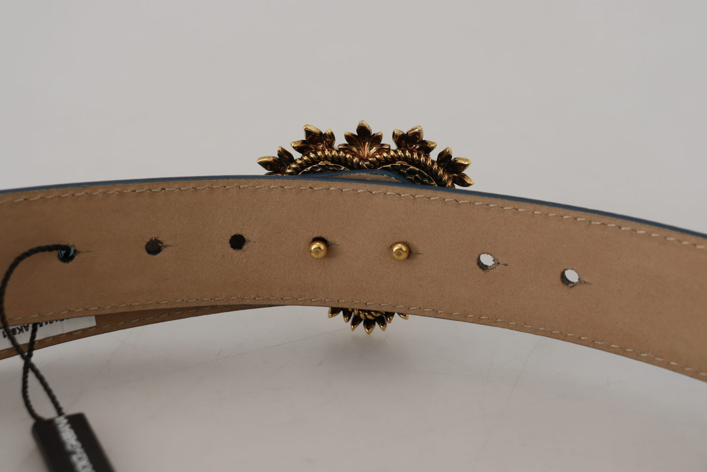 Blau Leder Gold DEVOTION Herz Schnalle Gürtel