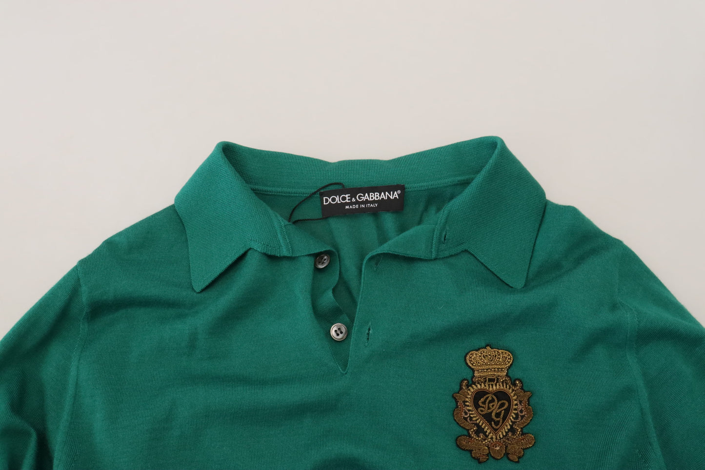 Grüner Logo-Pullover aus Kaschmir mit Kragen