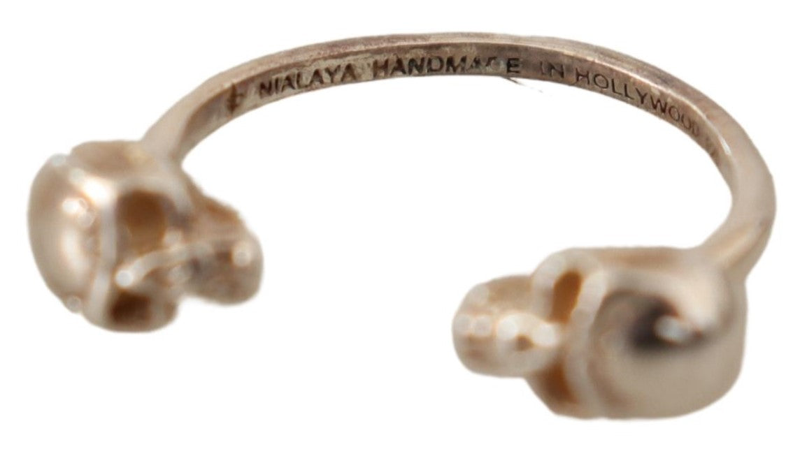 Antiker Silberton Totenkopf Männer Schmuck Ring