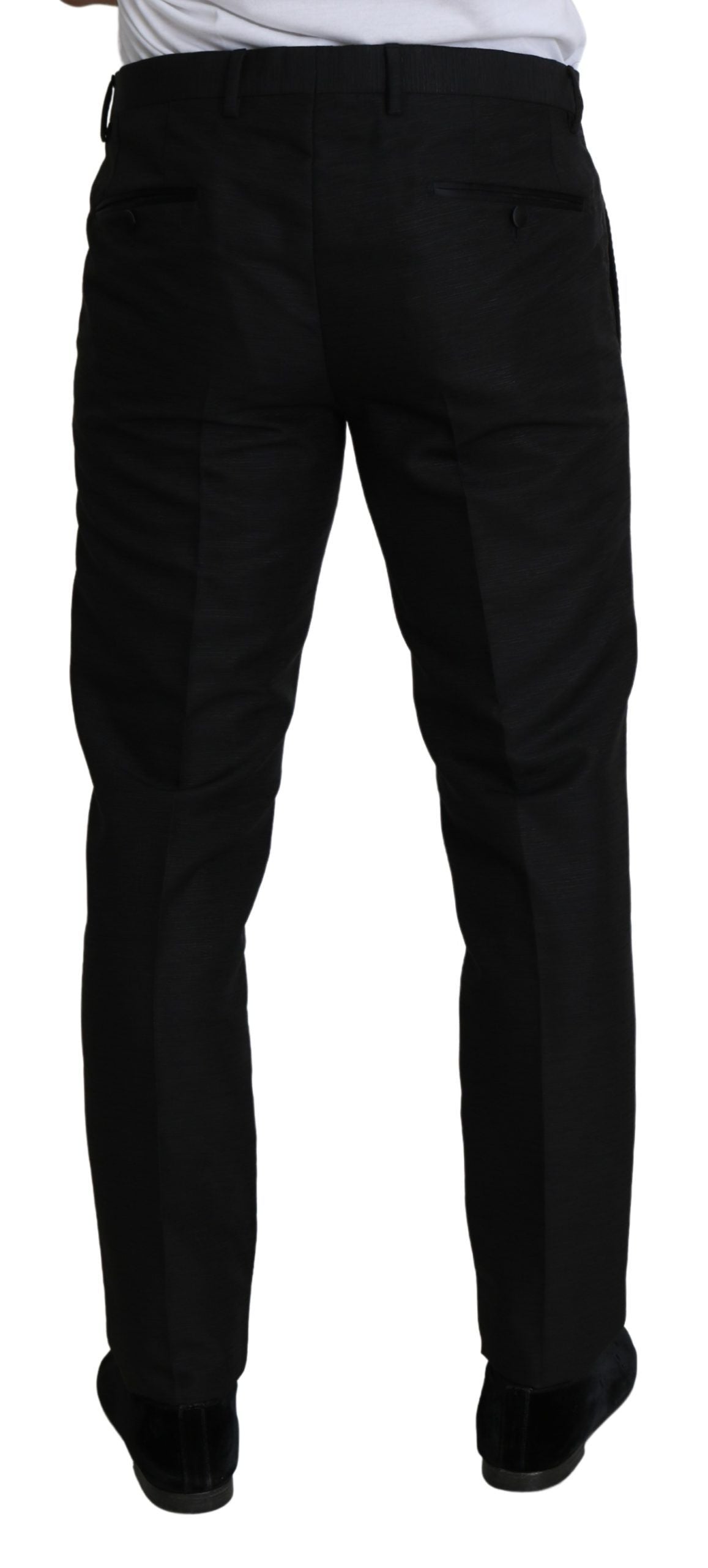 Schwarze Skinny Formal Hosen aus Wolle