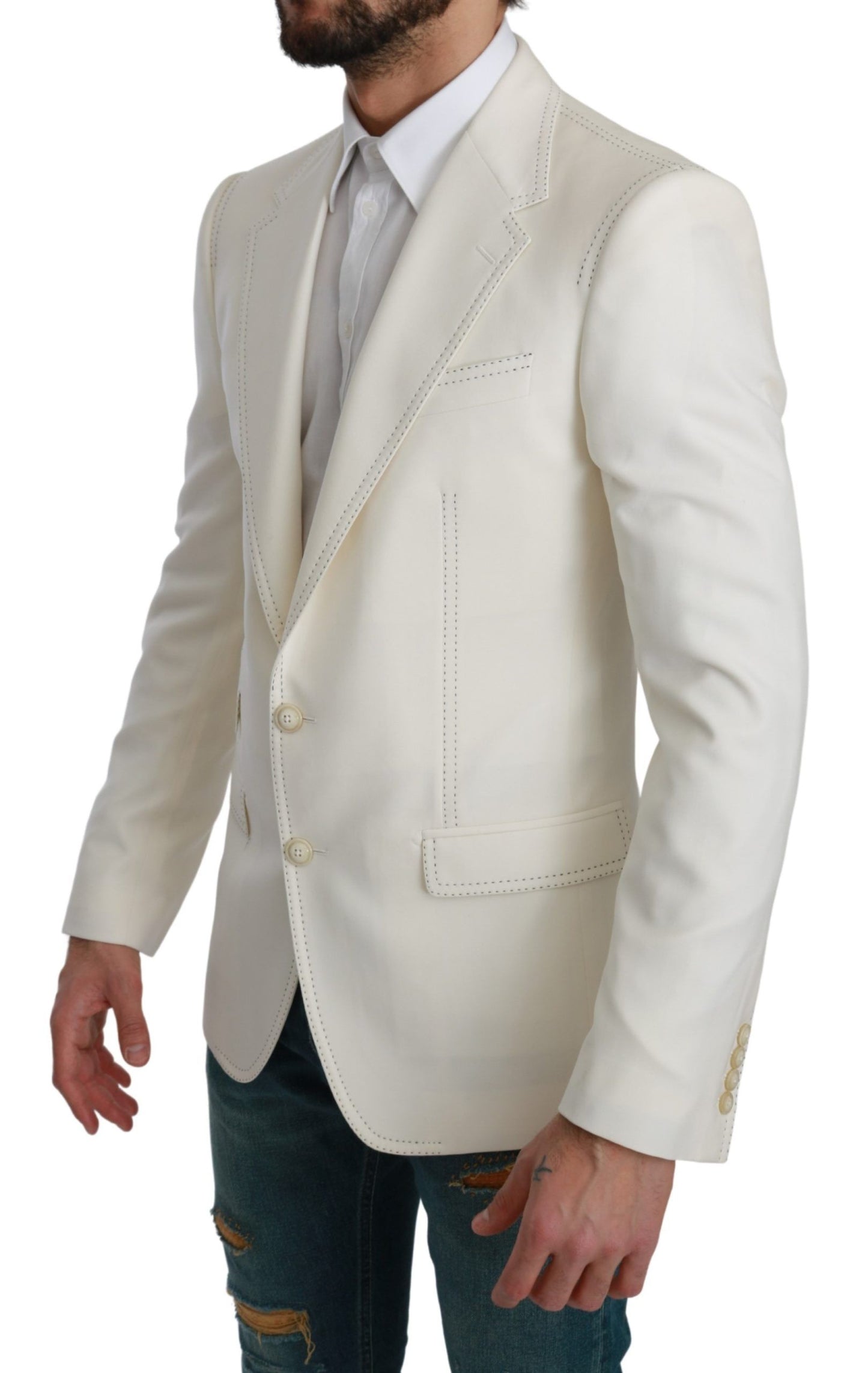 SICILIA Cremefarbener einreihiger formeller Blazer