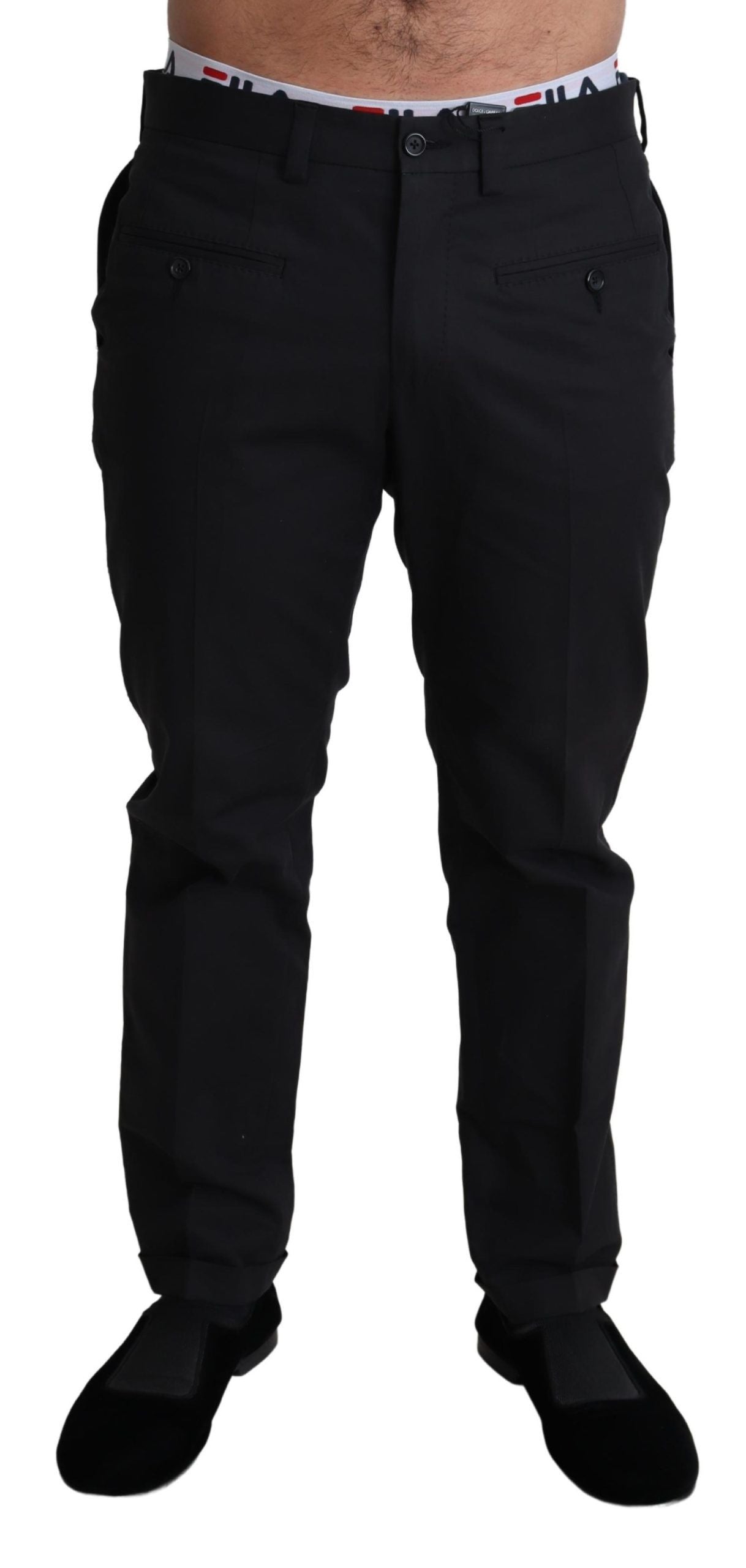 Schwarze Baumwoll-Stretch-Kleid-Hose für formelle Anlässe