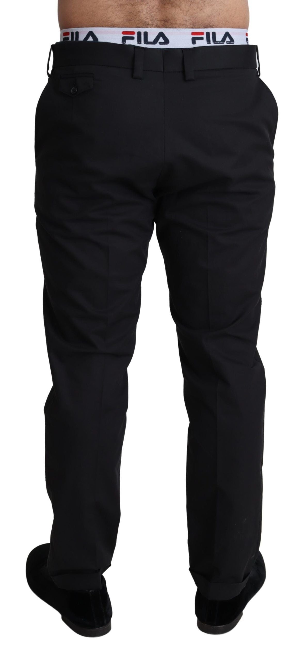 Schwarze Baumwoll-Stretch-Kleid-Hose für formelle Anlässe