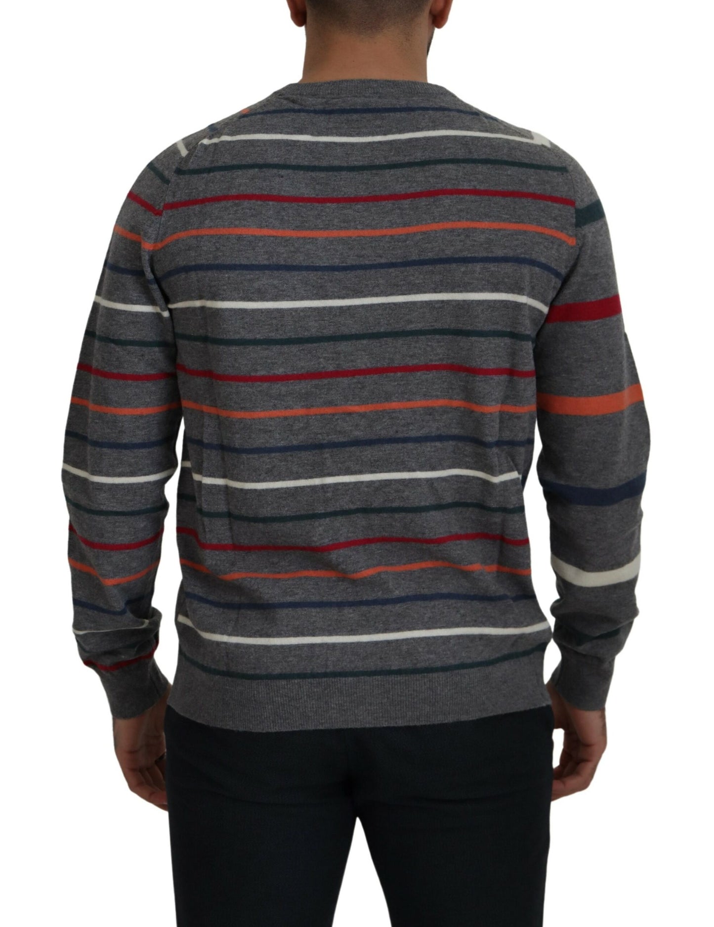 Mehrfarbige Strickjacke mit Knopfleiste aus Wolle