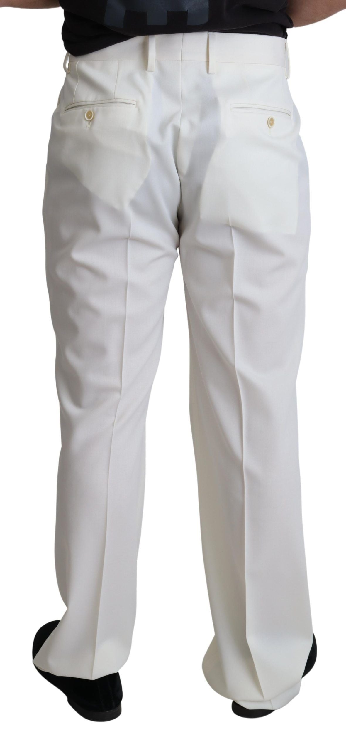 Weißes Kleid aus Schurwolle Formelle Hosenhose