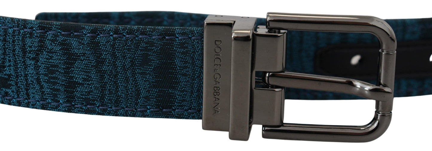 Blau Jacquard Moire Silber Metallschnalle Männer
