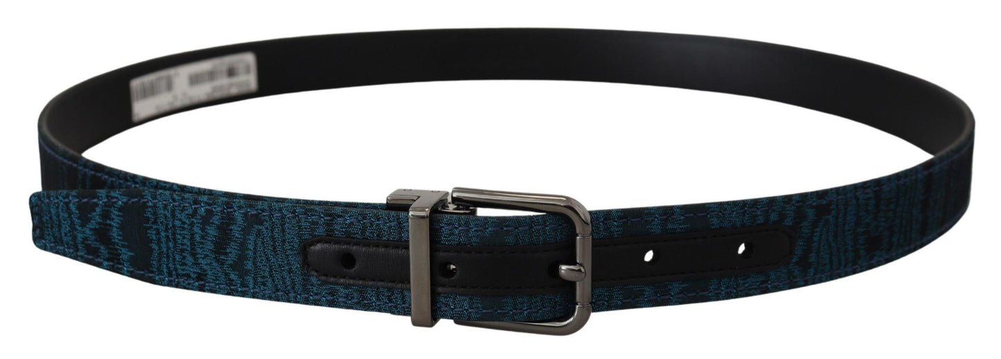 Blau Jacquard Moire Silber Metallschnalle Männer