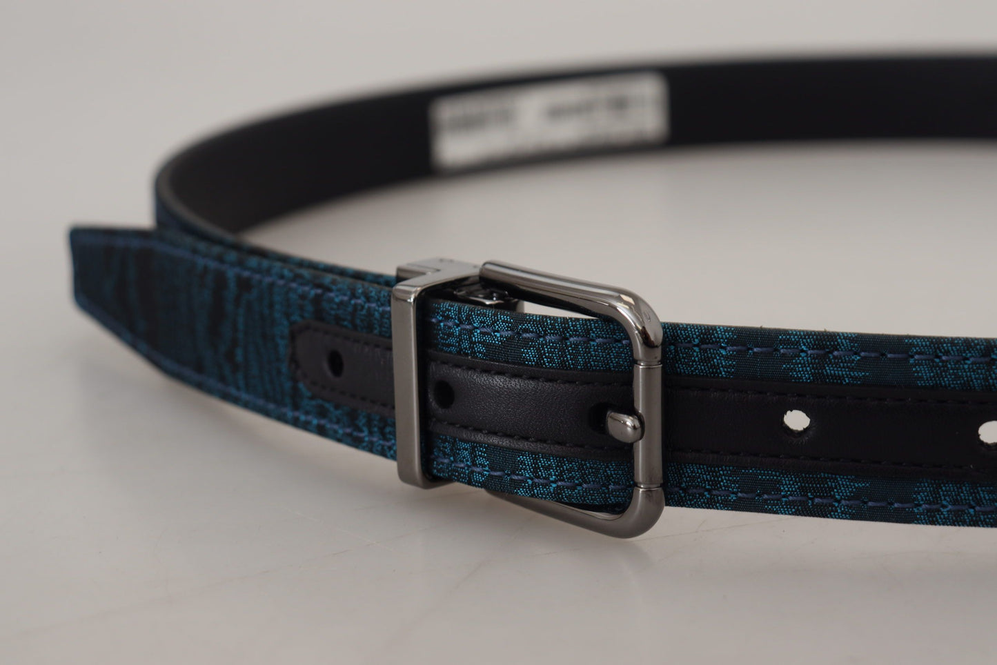 Blau Jacquard Moire Silber Metallschnalle Männer