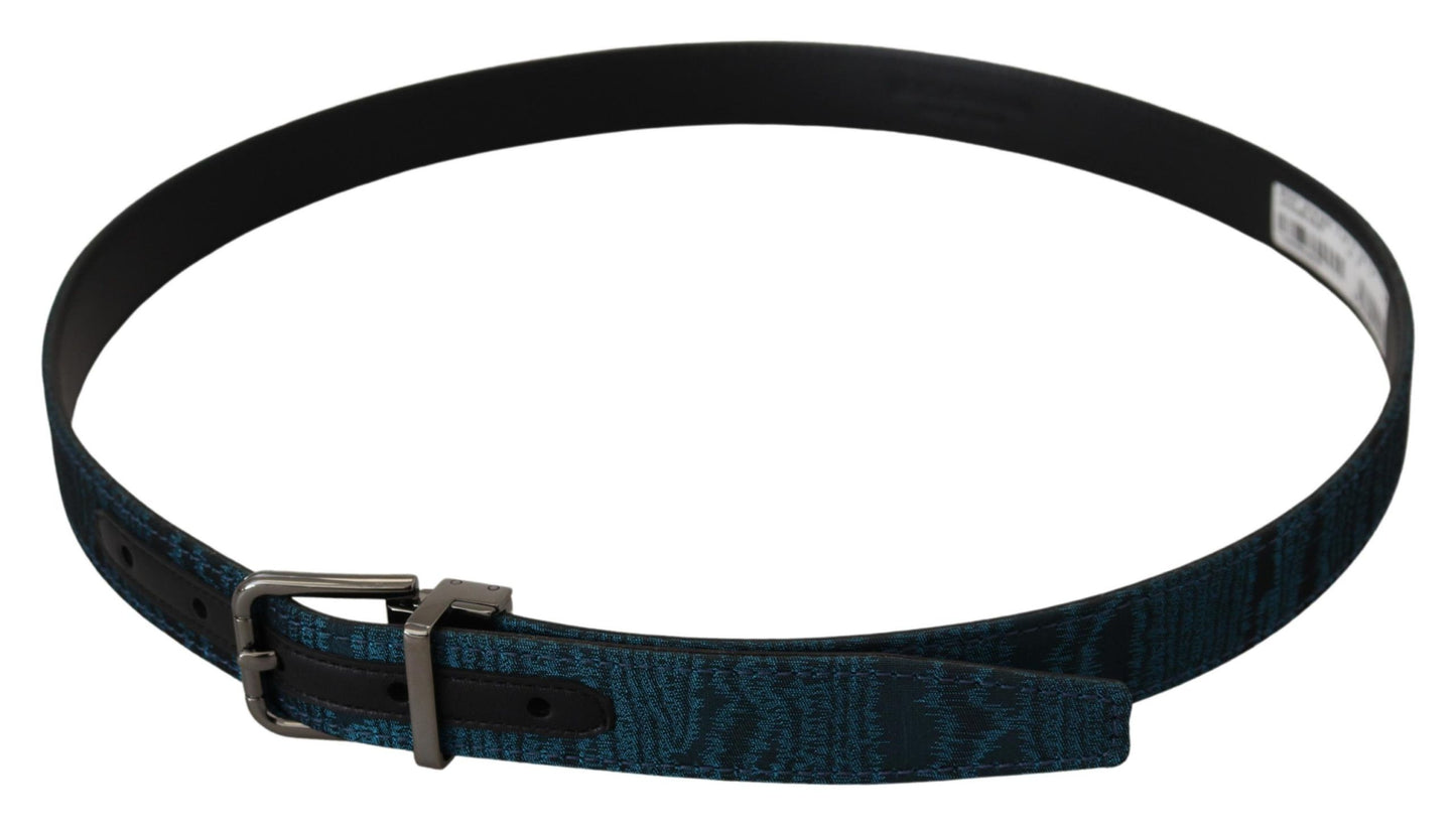 Blau Jacquard Moire Silber Metallschnalle Männer