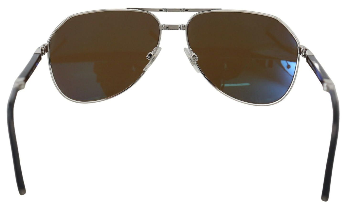 Weißvergoldete Pilotenbrille mit braunen Gläsern DG2106K Sonnenbrille
