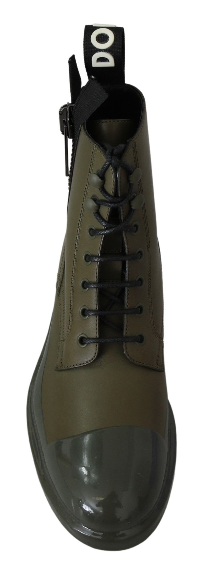 Grüne Lederstiefel mit Reißverschluss Herrenschuhe