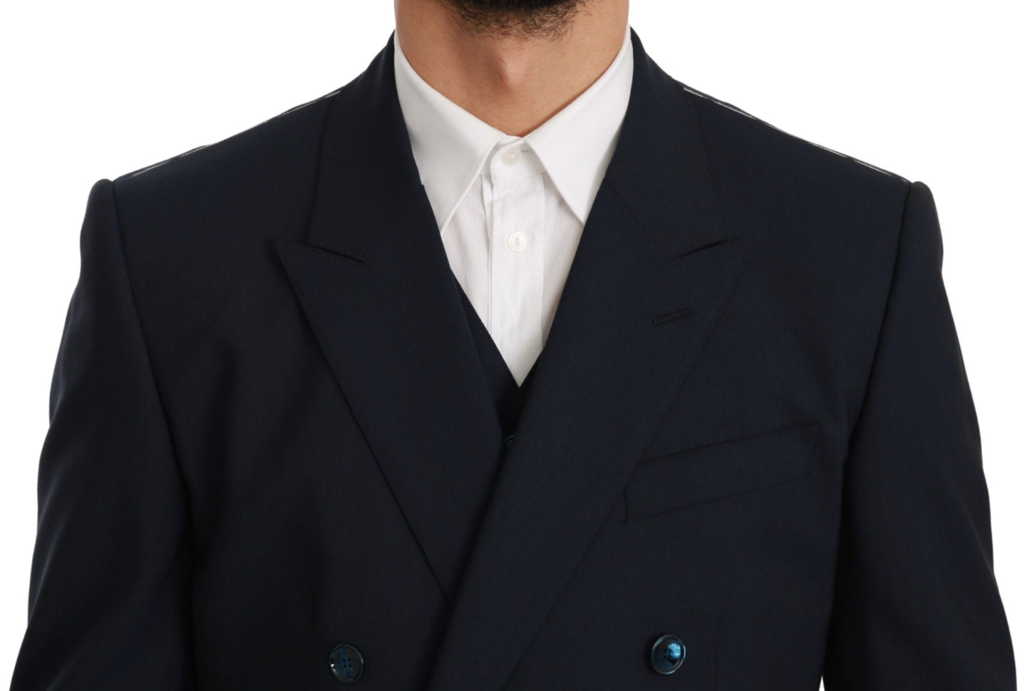 Blauer Slim Fit 3 Stück MARTINI Wollanzug
