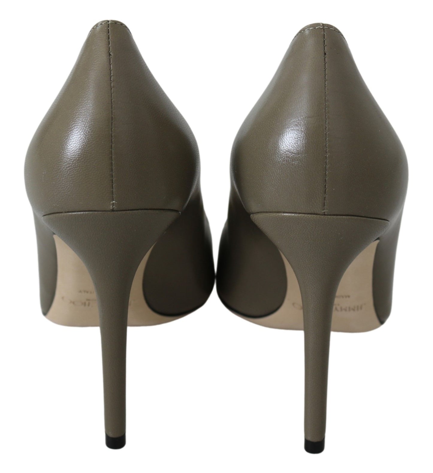 Amika Pumps aus grünem Kieselsteinleder