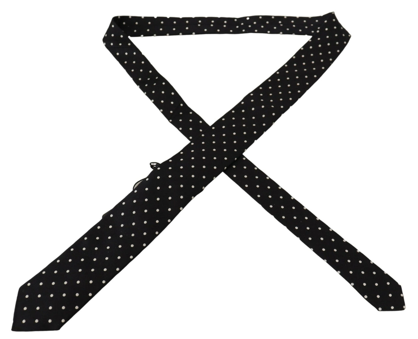 Schwarze Polka Dot Klassische Herren Krawatte Seidenkrawatte