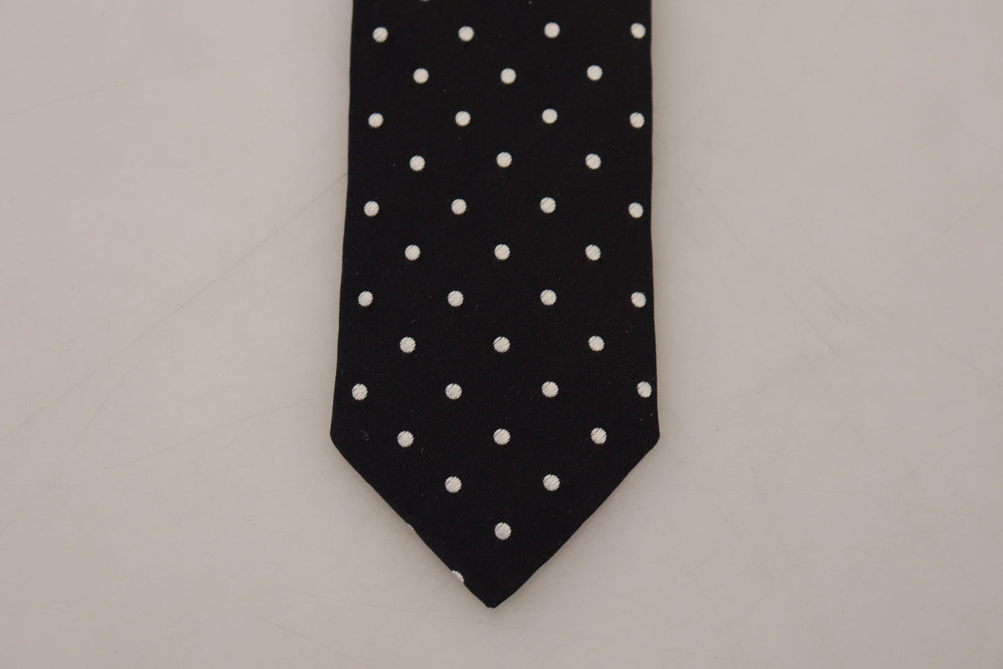 Schwarze Polka Dot Klassische Herren Krawatte Seidenkrawatte