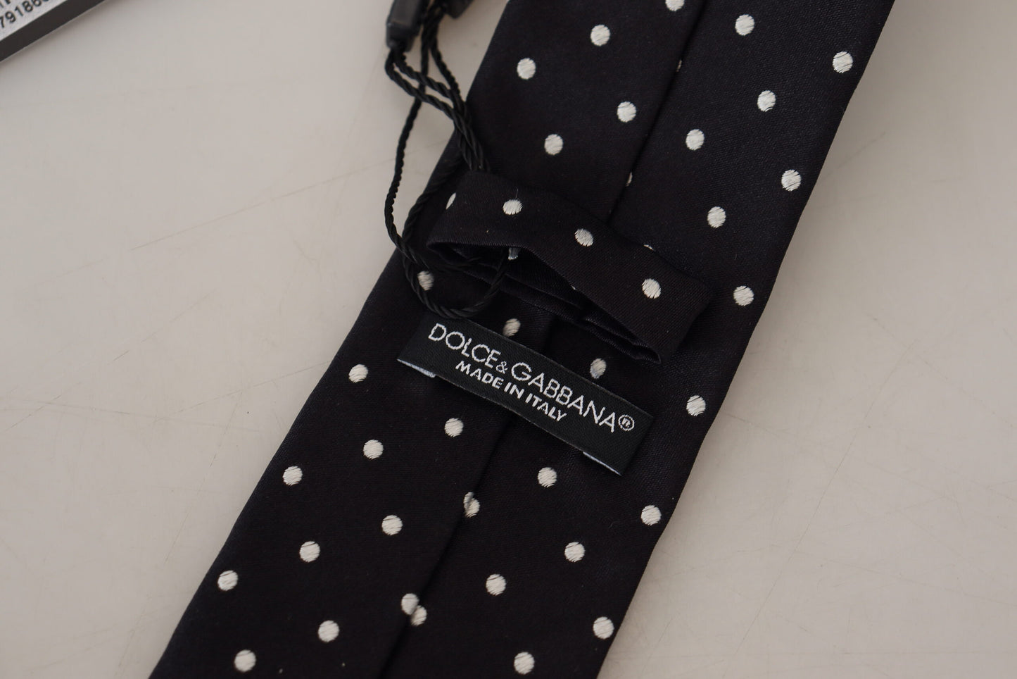 Schwarze Polka Dot Klassische Herren Krawatte Seidenkrawatte