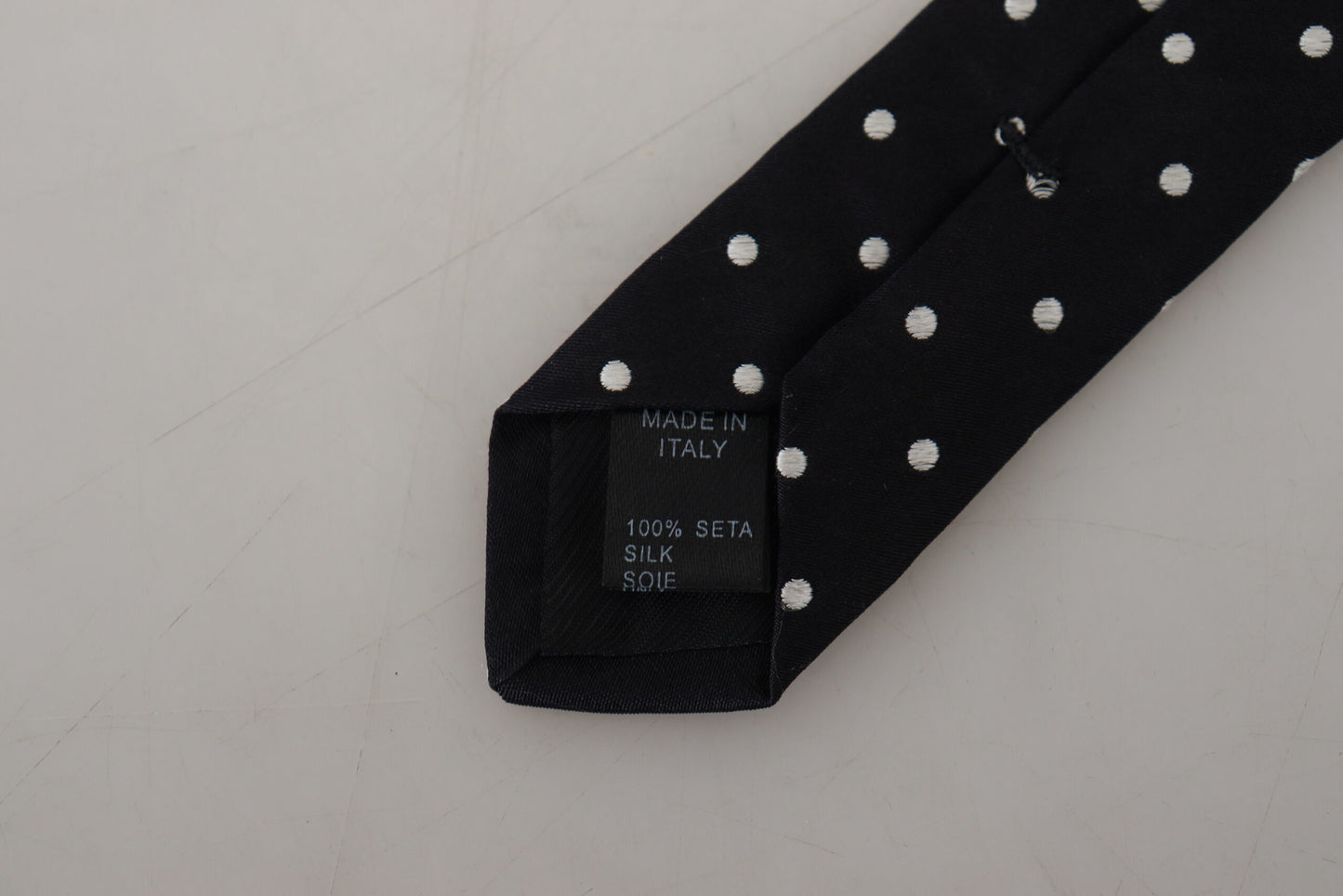 Schwarze Polka Dot Klassische Herren Krawatte Seidenkrawatte