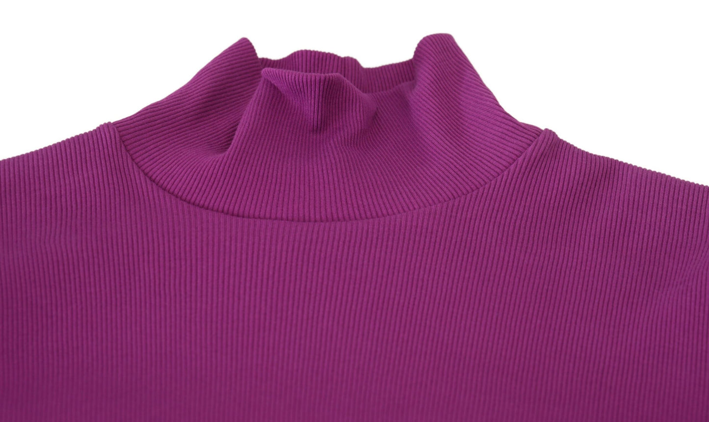 Lila Rollkragenpullover mit Cropped Pullover