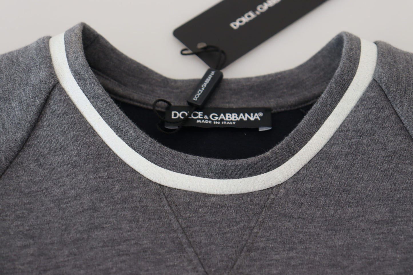 Graue DG Logo Print Freizeitbluse Cropped Top