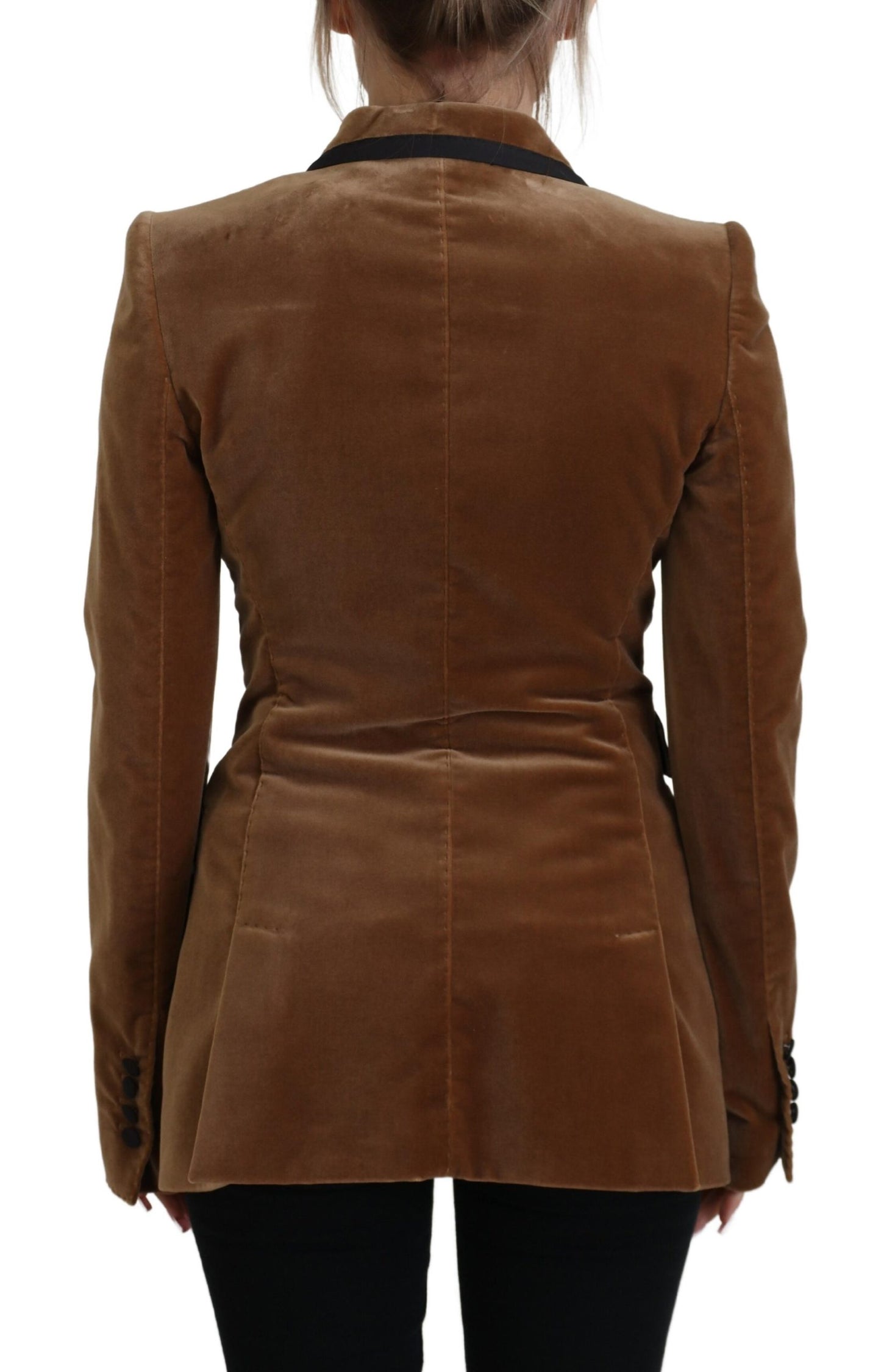 Brauner doppelreihiger Blazer Baumwolljacke