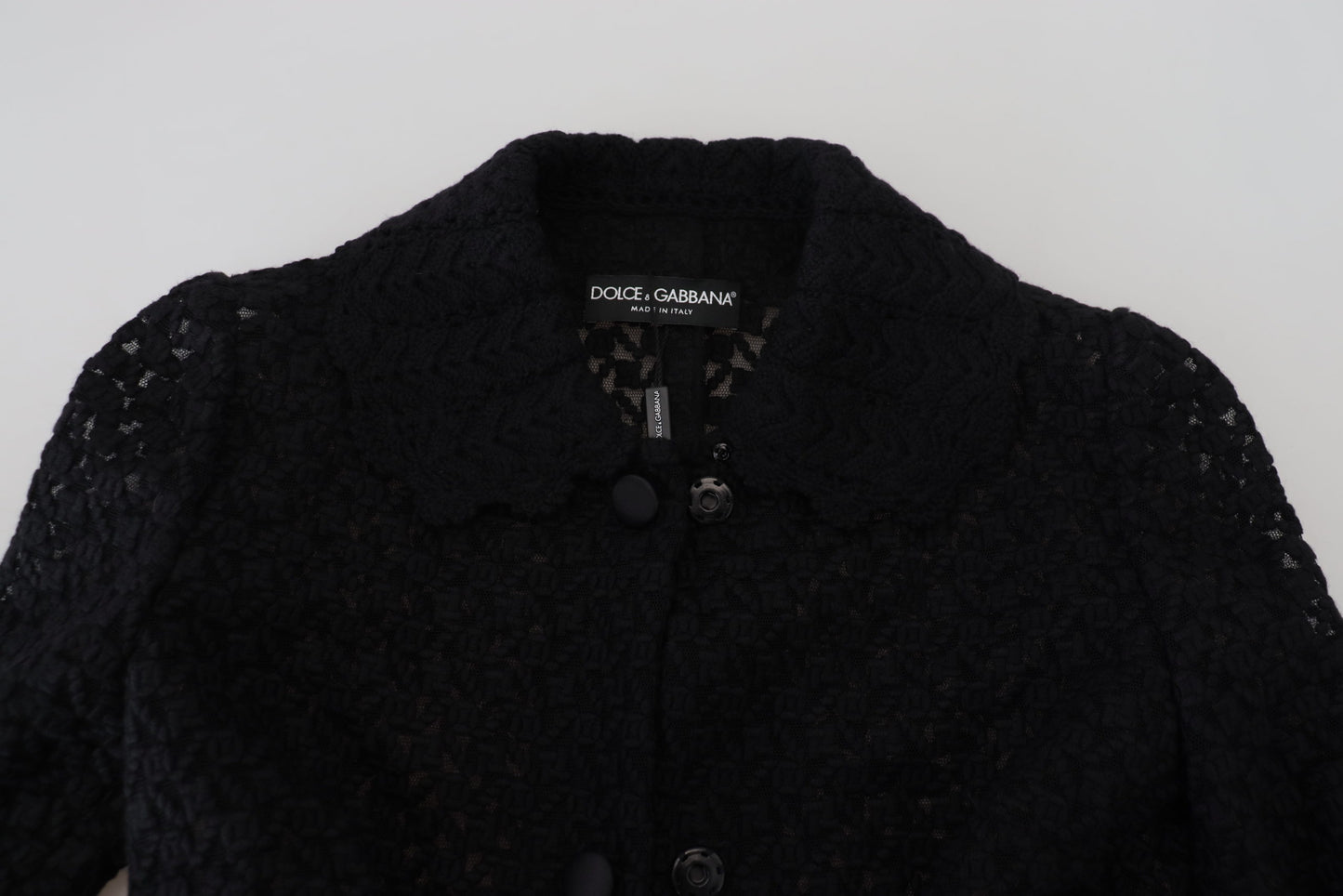 Schwarzer Button Down Long Blazer Baumwolljacke