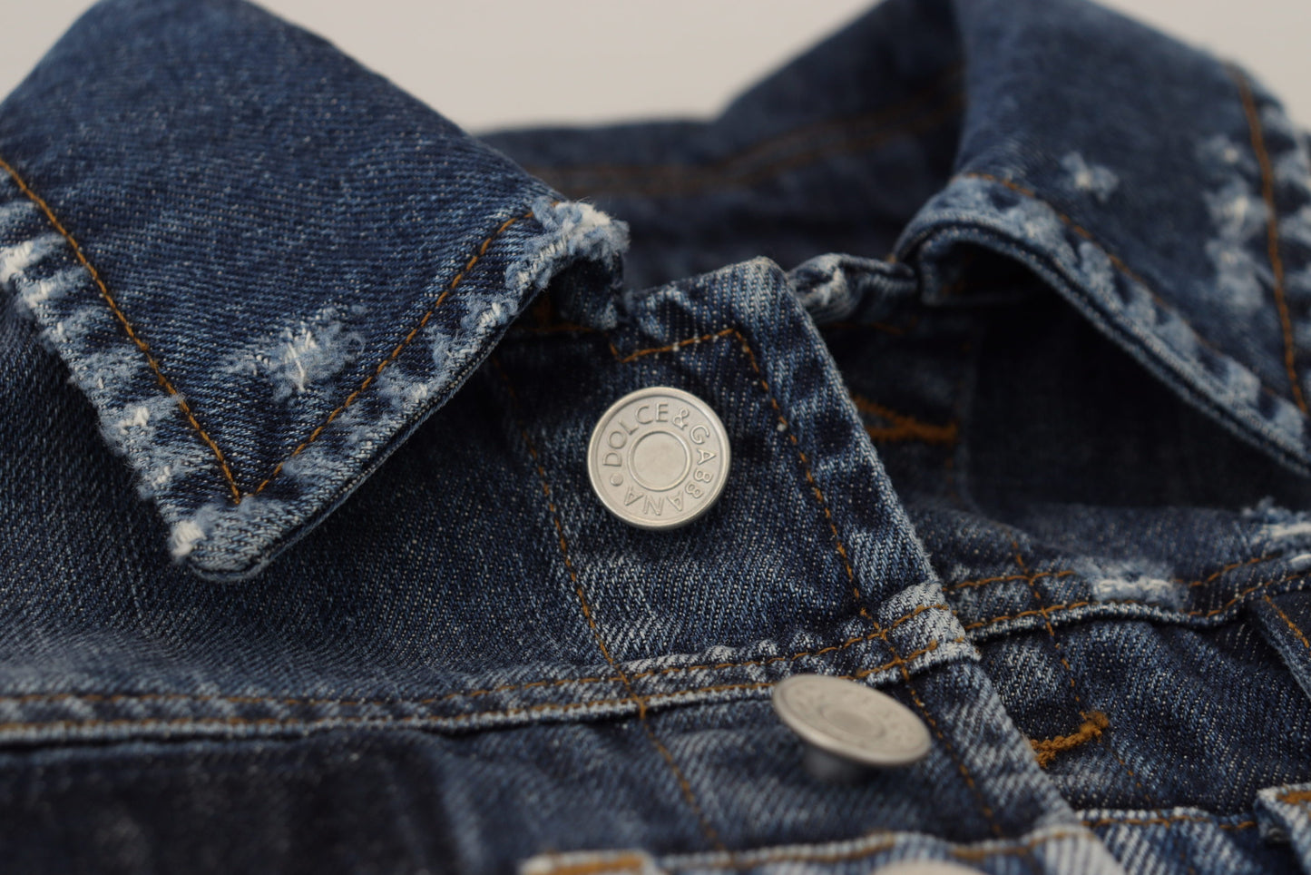Blaue kurze Blousonjacke aus Denim-Baumwolle