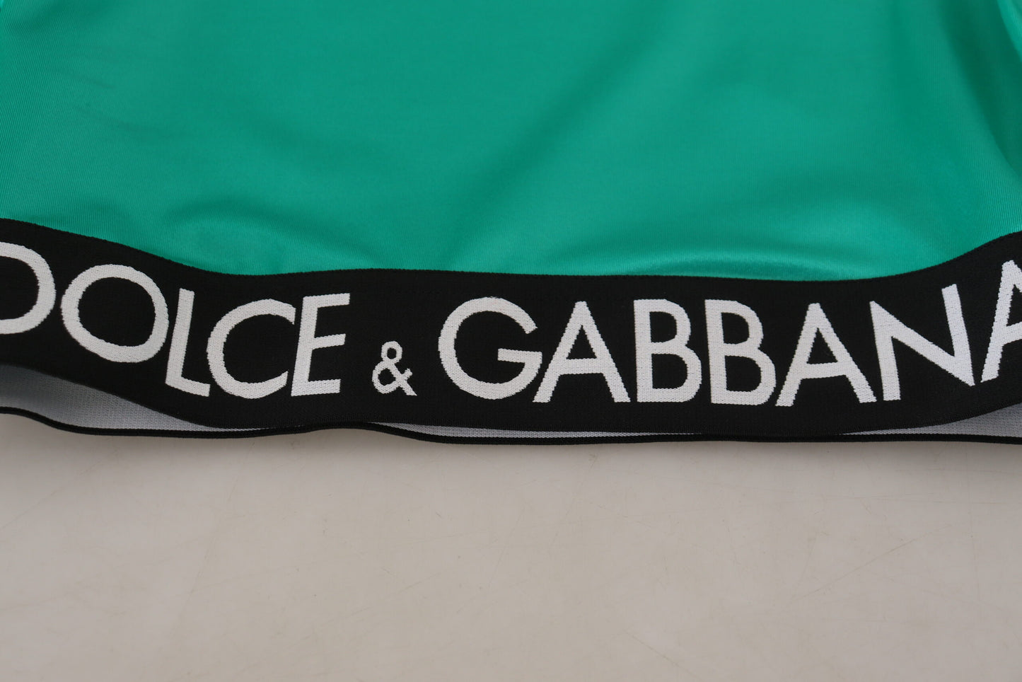 Grünes langärmeliges DG Logo Bluse Cropped Top