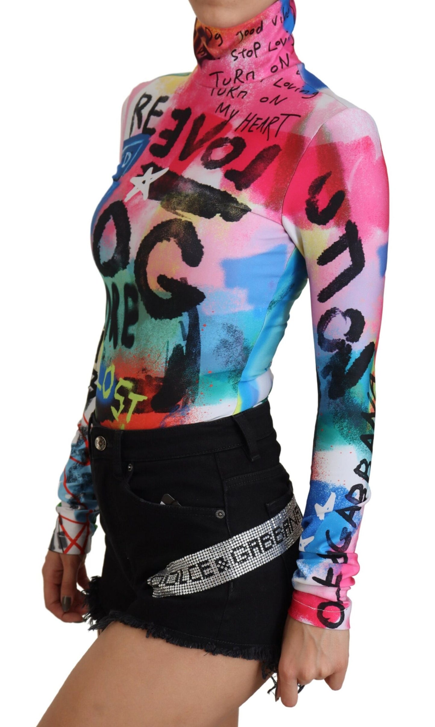 Multicolor Logo Rollkragenpullover Pullover