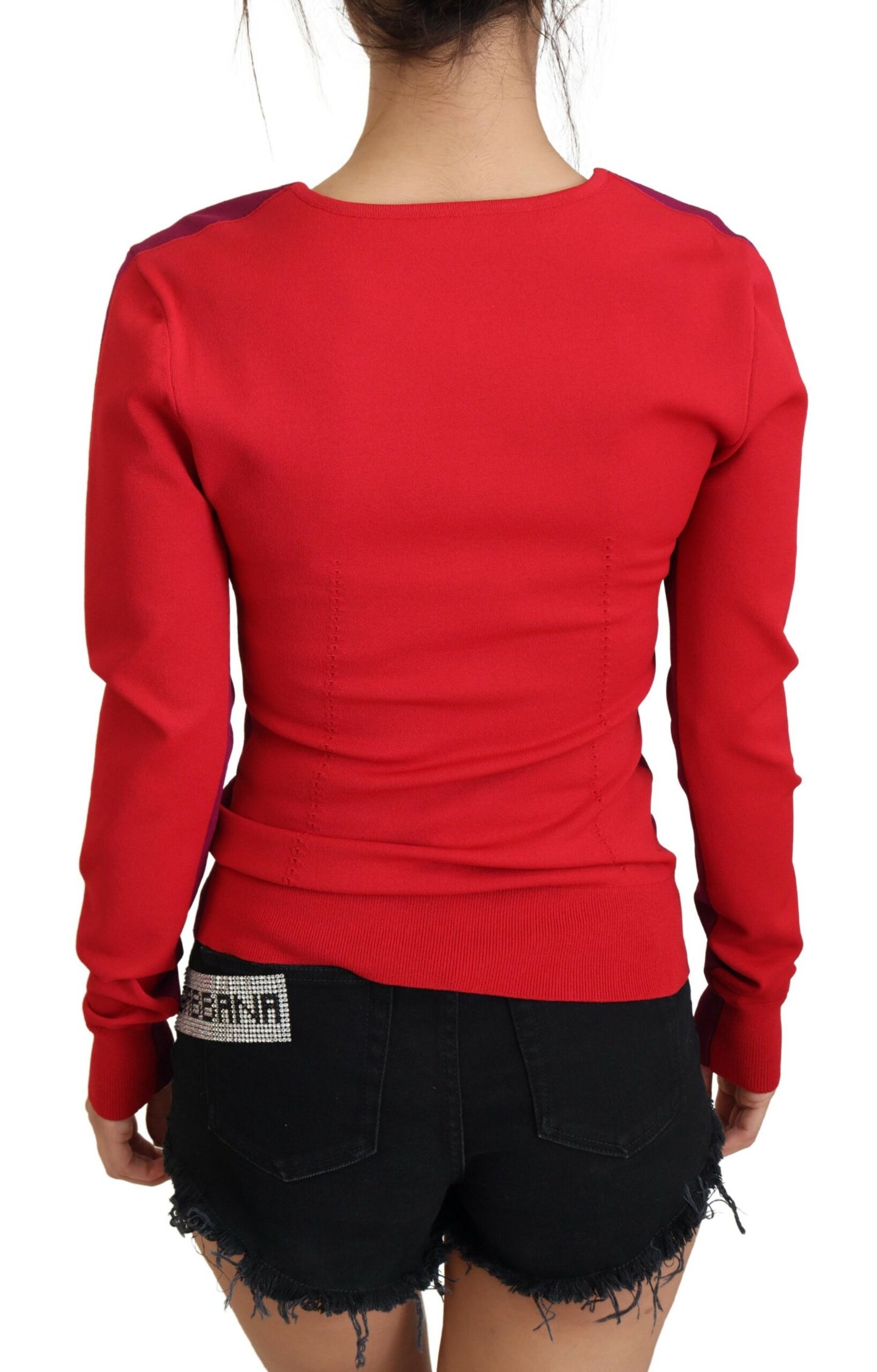 Multicolor Viskose Pullover mit quadratischem Ausschnitt