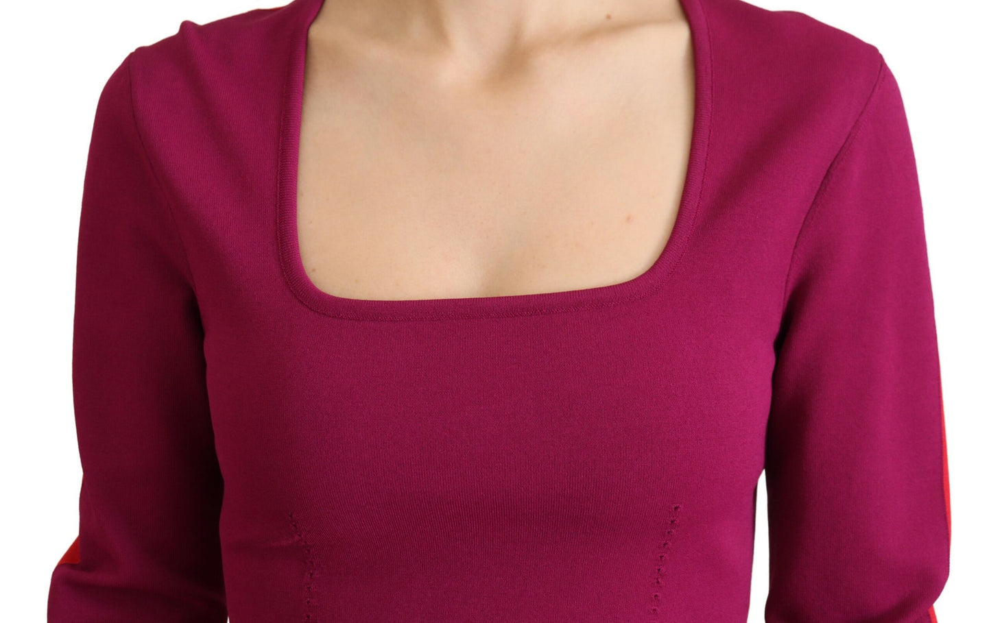 Multicolor Viskose Pullover mit quadratischem Ausschnitt