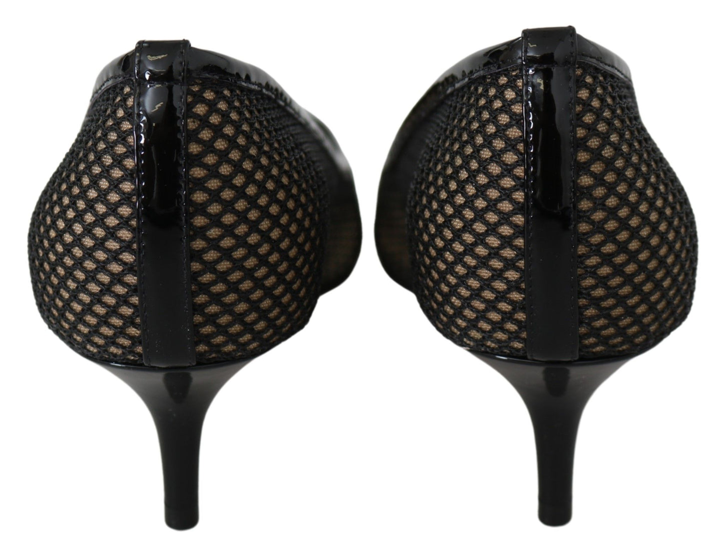 Schwarze Amika 50 Pumps aus Mesh und Leder
