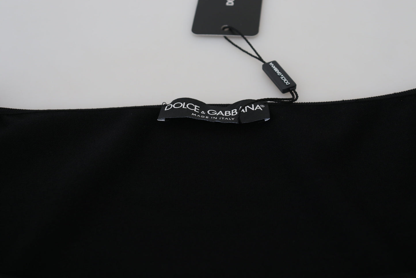 Schwarzer Viskose Pullover mit Sweetheart-Ausschnitt