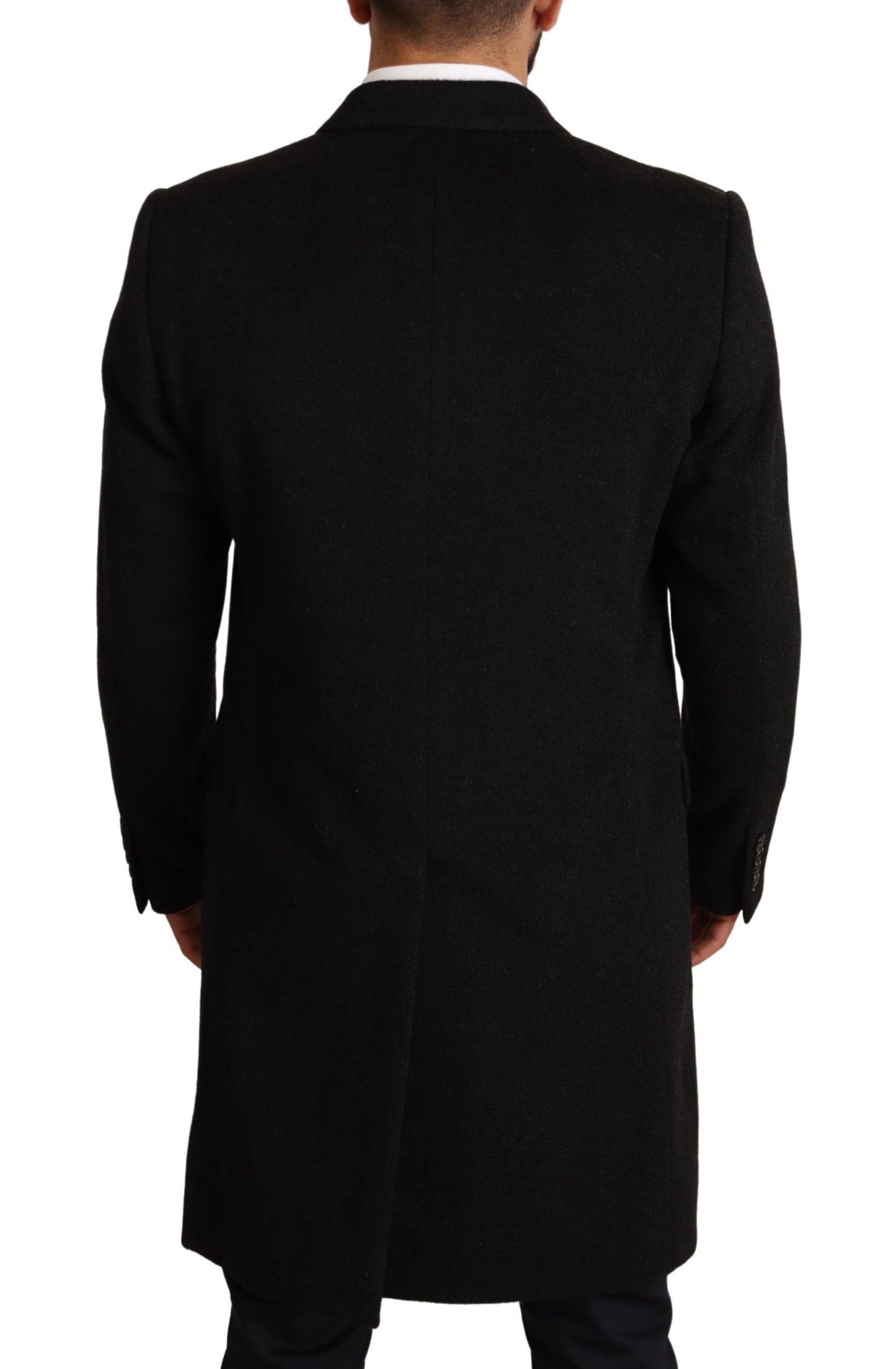 Grauer langer Kaschmirmantel Jacke