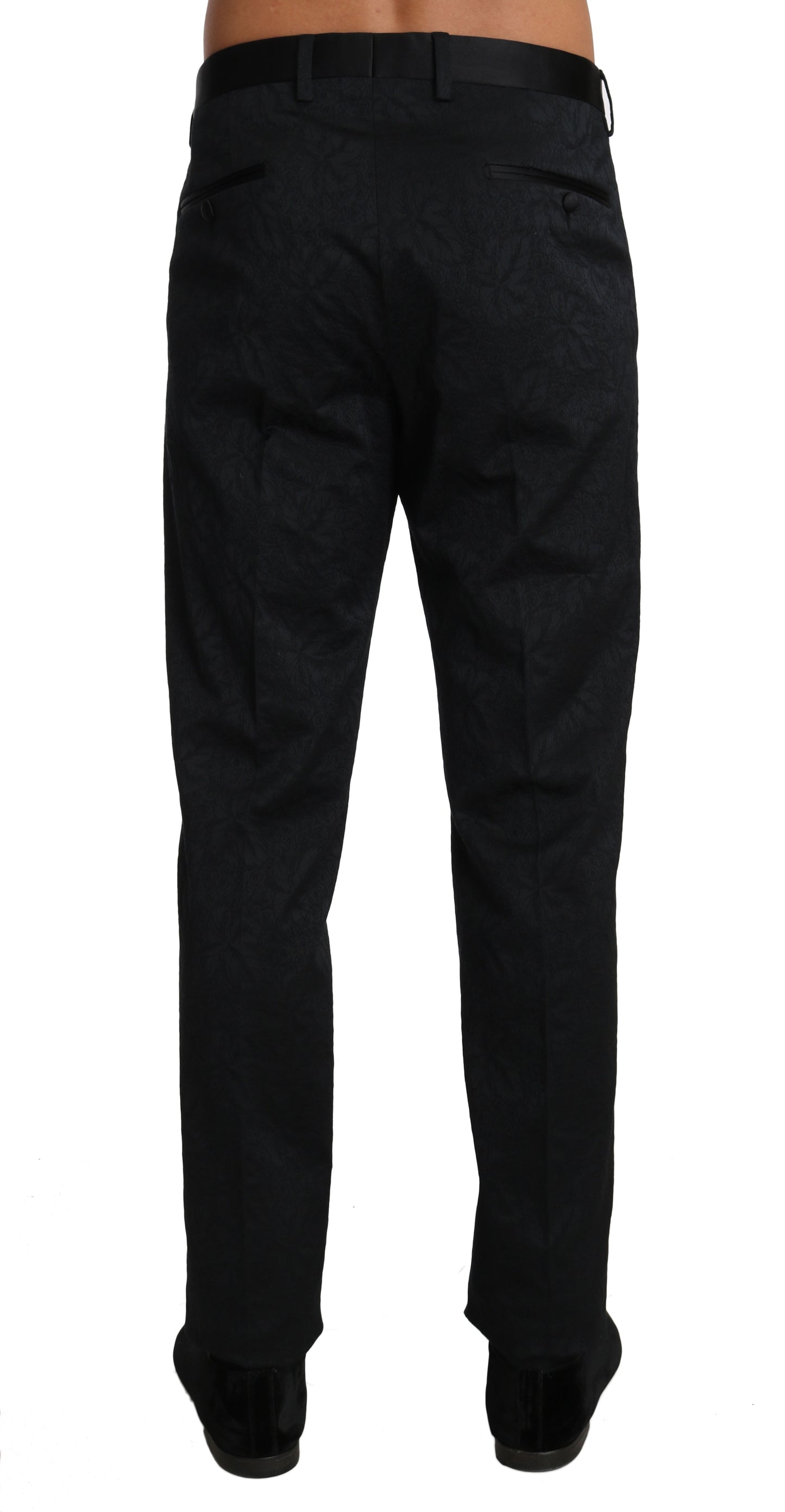 Schwarz Baumwolle Brokat Formelle Hose Hose