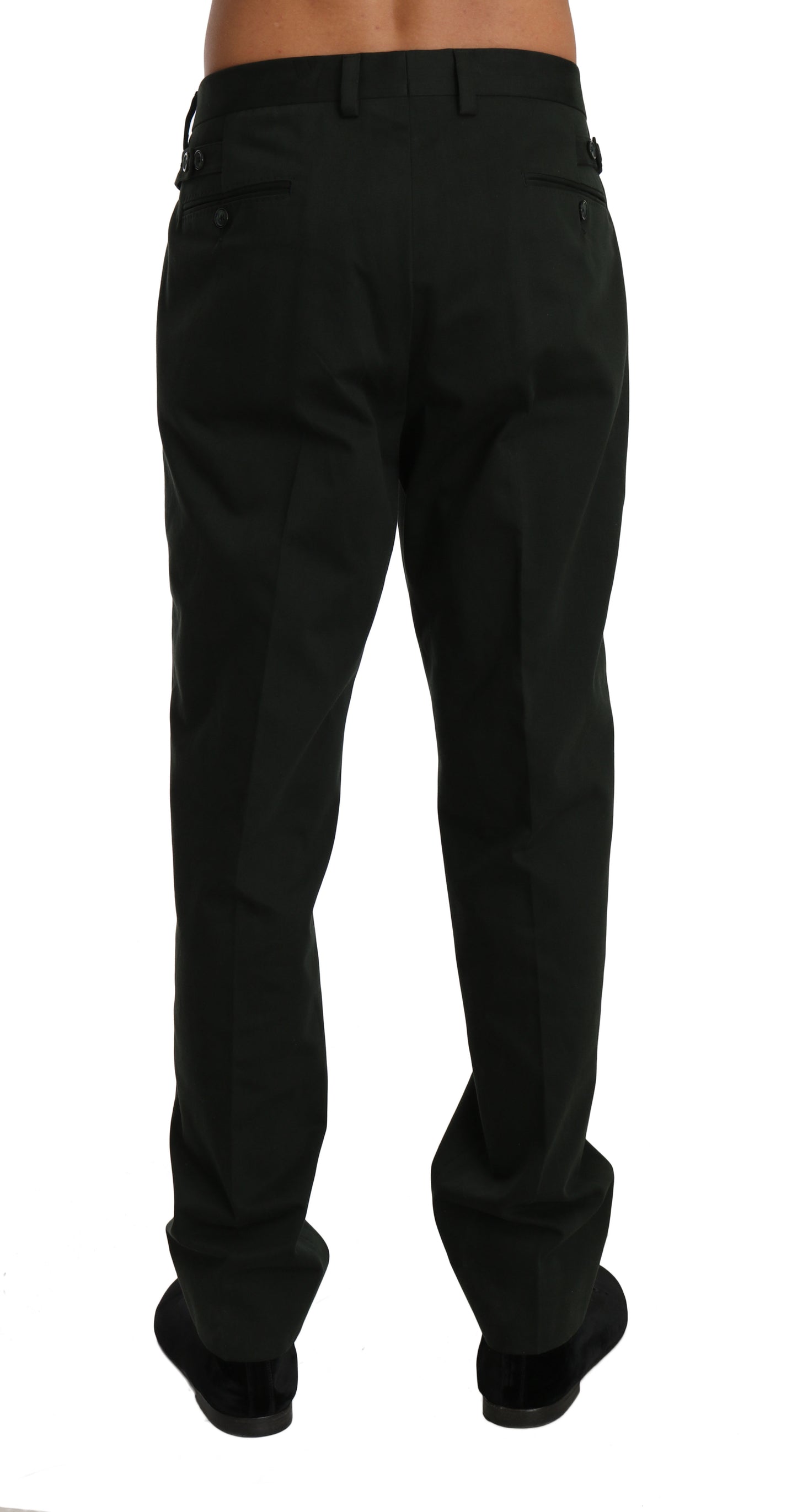 Dunkelgrünes Baumwollkleid Formelle Hose