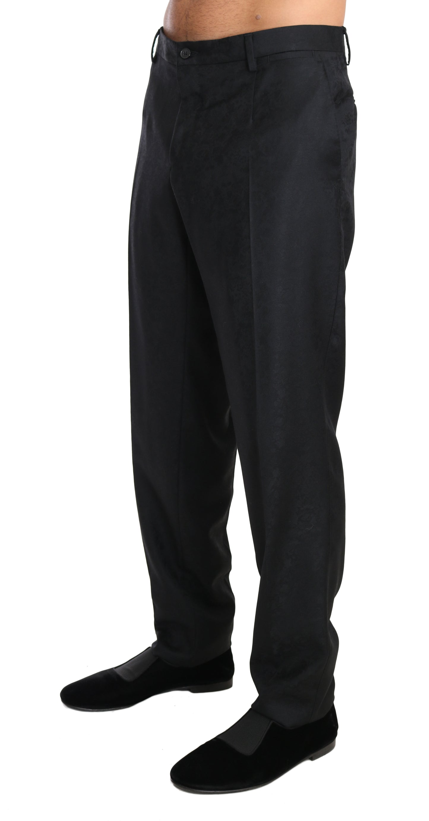 Graue gemusterte formelle Hose aus Baumwolle