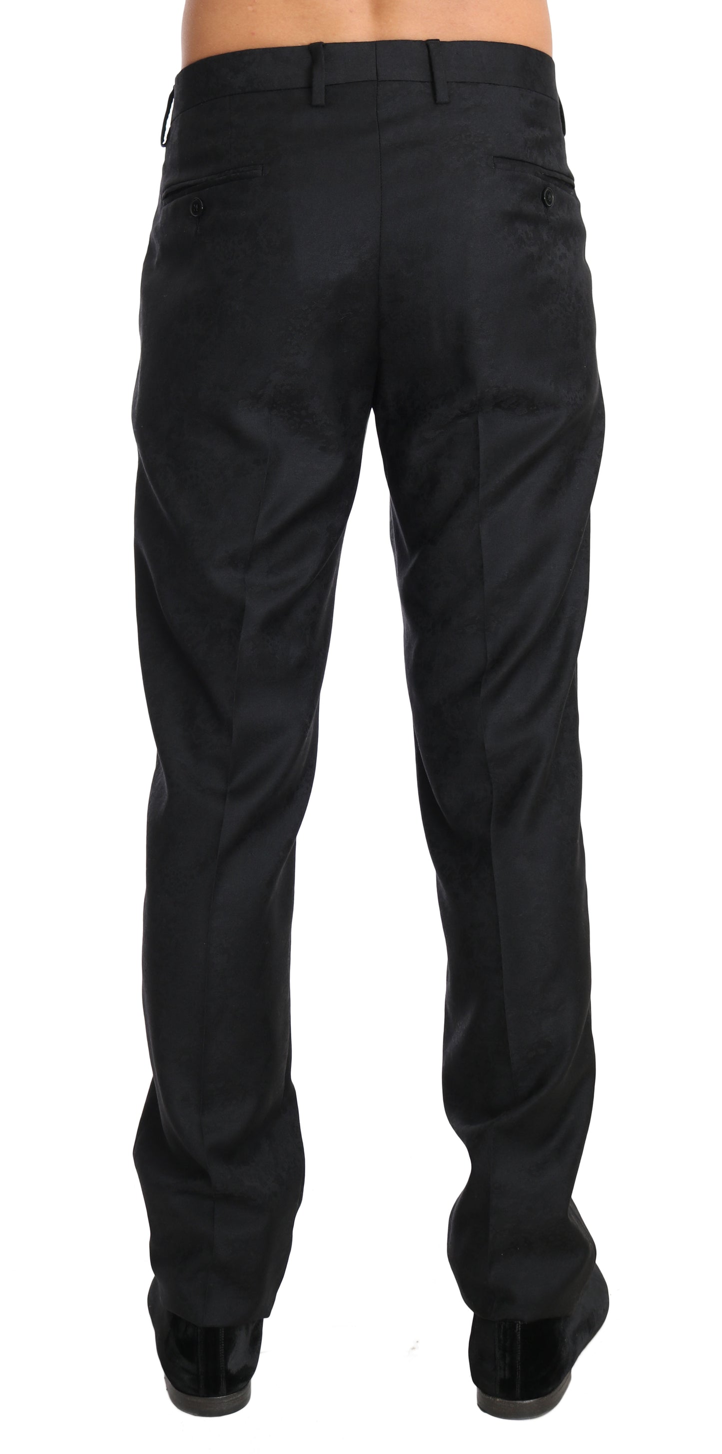 Graue gemusterte formelle Hose aus Baumwolle