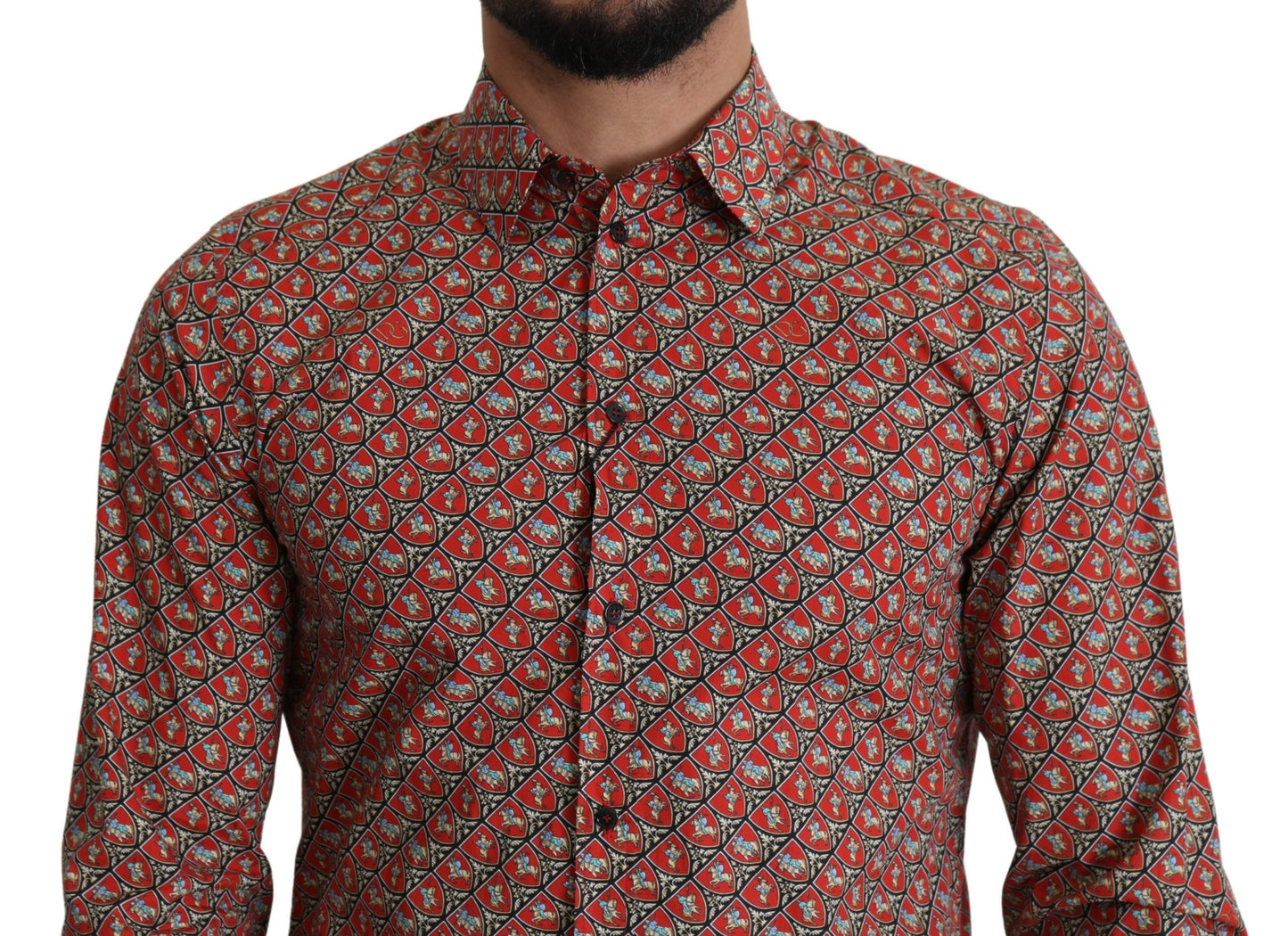 Rotes bedrucktes Ritterkleid MARTINI Hemd