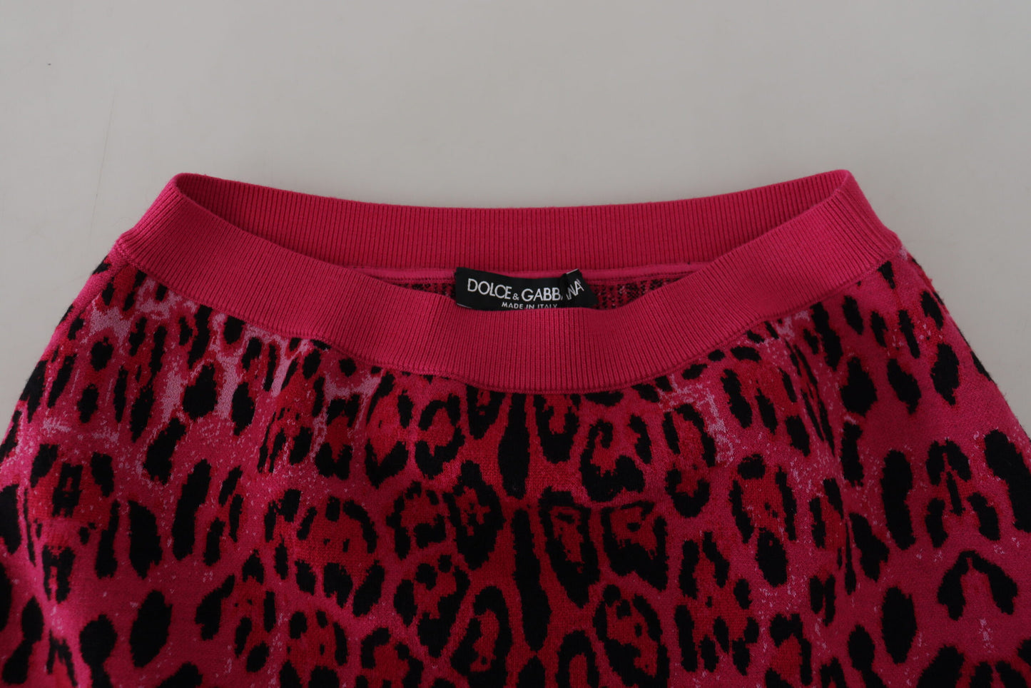 Rosa Leopard A-Linien-Minirock mit hoher Taille