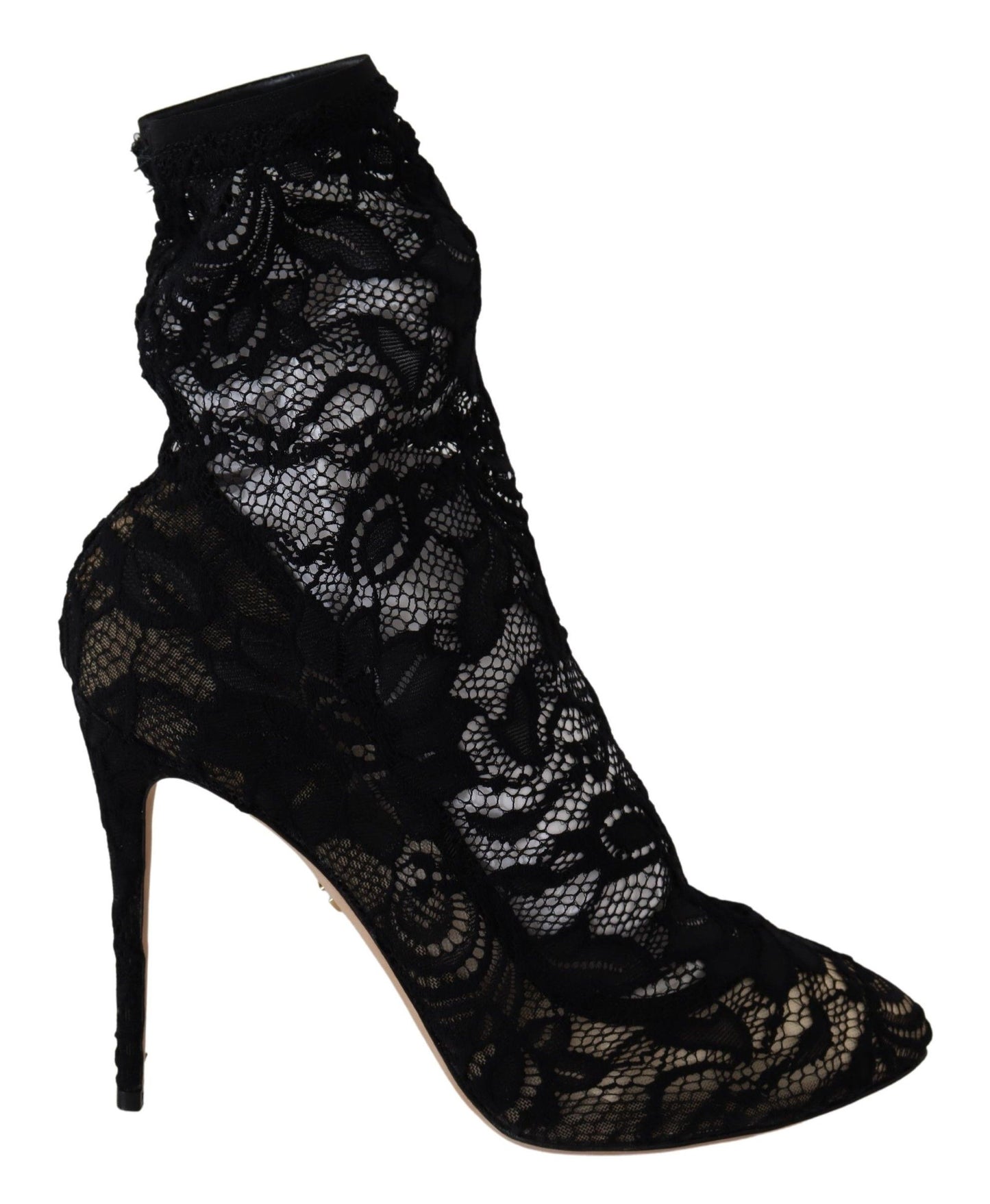 Schwarze Spitze Taormina High Heel Stiefel