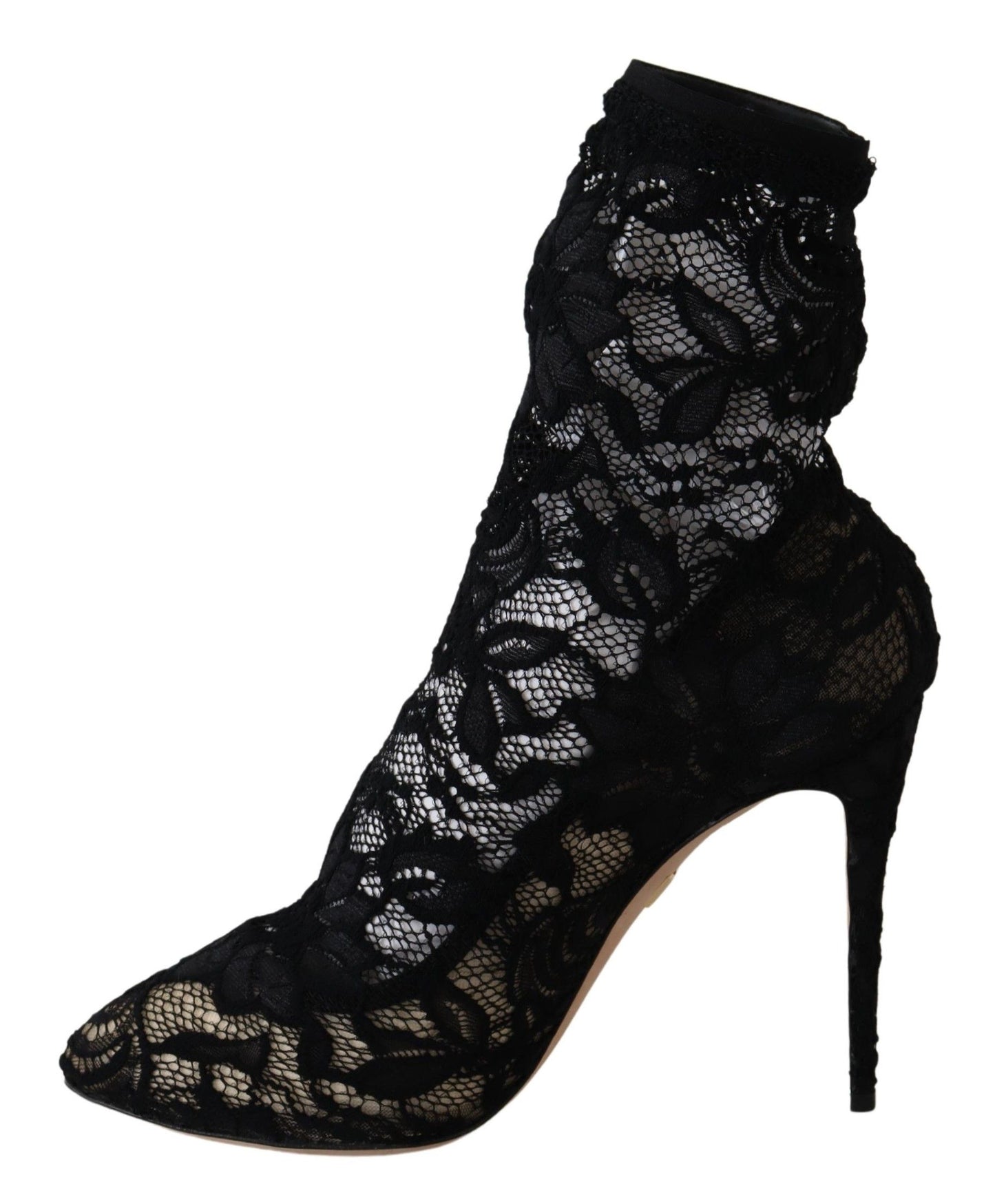 Schwarze Spitze Taormina High Heel Stiefel
