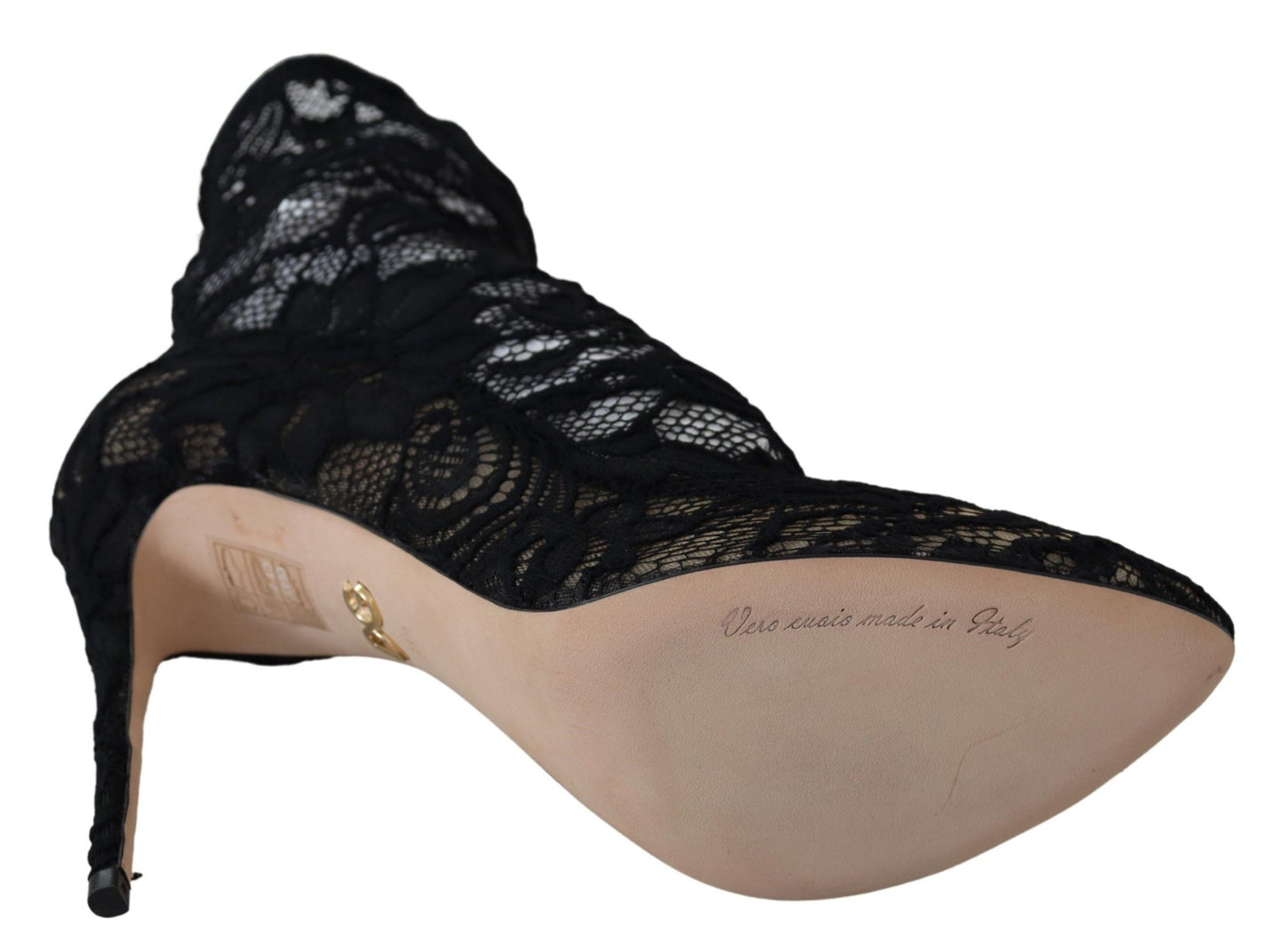 Schwarze Spitze Taormina High Heel Stiefel