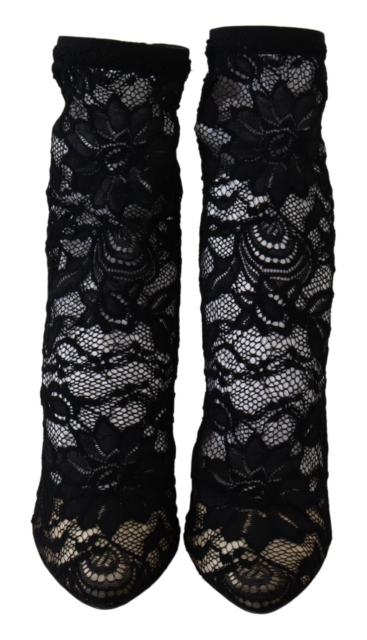 Schwarze Spitze Taormina High Heel Stiefel