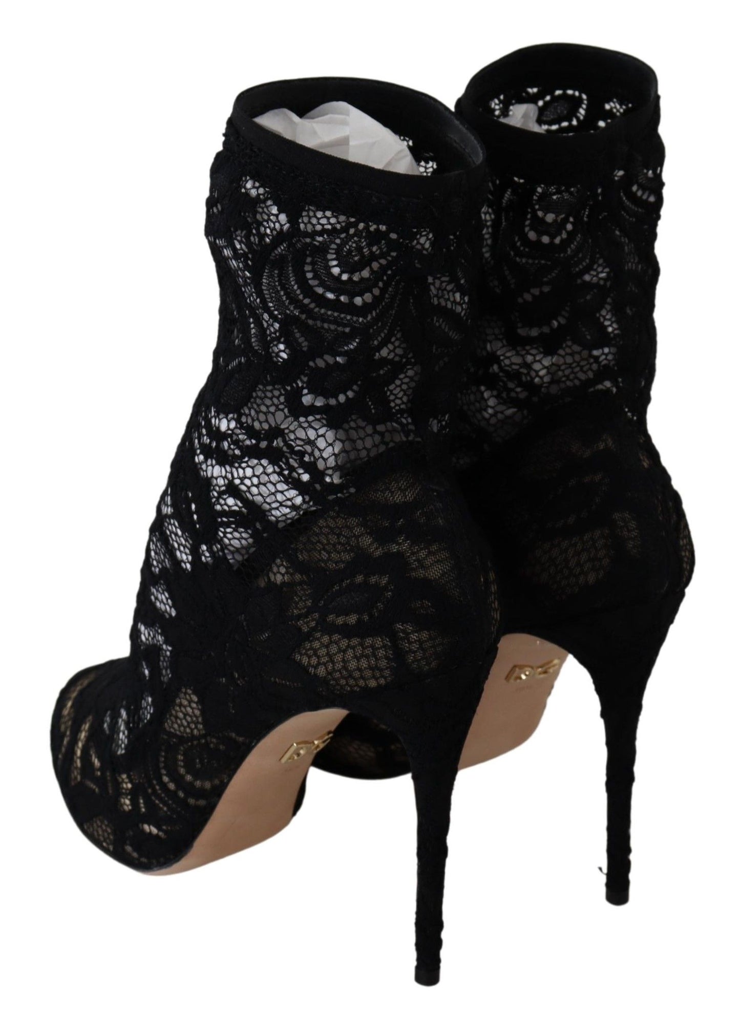 Schwarze Spitze Taormina High Heel Stiefel