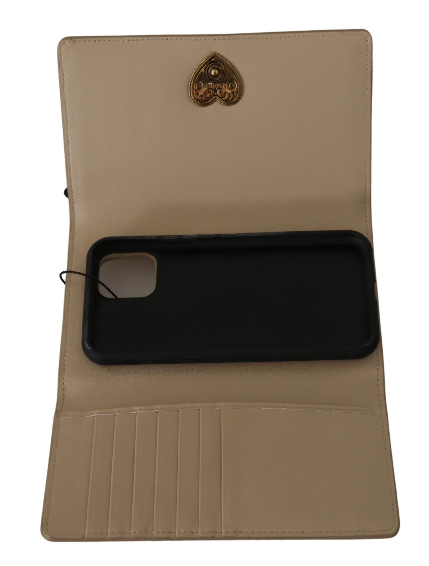 Beige Leder Devotion Kartenhalter IPHONE 11 PRO Geldbörse