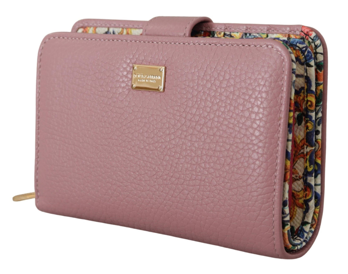 Rosa geblümtes Leder Bifold Continental Clutch Geldbörse